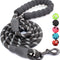 2/4/5/6 FT Dog Leash with Comfortable Padded Handle and Highly Reflective Threads for Small Medium and Large Dogs (5FT-1/2'', Black)